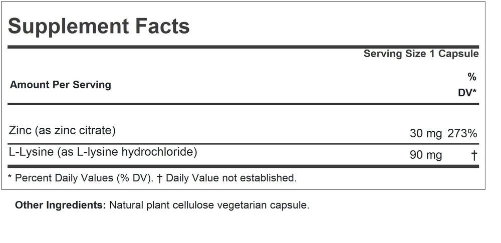 Closeup of ANDREW LESSMAN Zinc 30mg capsules highlights compact, swallowable form.