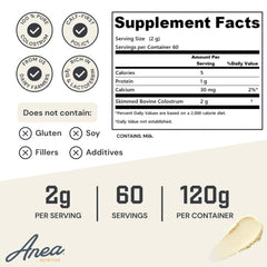 Anea Nutrition Colostrum powder jar with clean USA sourcing label.