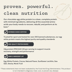 Anea Nutrition Egg White Protein Chocolate scoop ready for precise serving