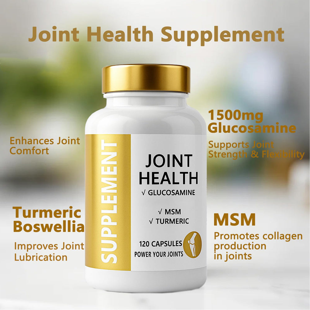 ANEFOSE ingredients display shows glucosamine, MSM, turmeric, and boswellia.