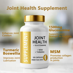 ANEFOSE ingredients display shows glucosamine, MSM, turmeric, and boswellia.