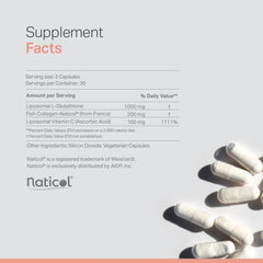 Anew Vita Liposomal Glutathione capsules closeup showcasing easy daily dosing.