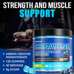 AnFamer creatine gummies pouring to illustrate on-the-go energy.