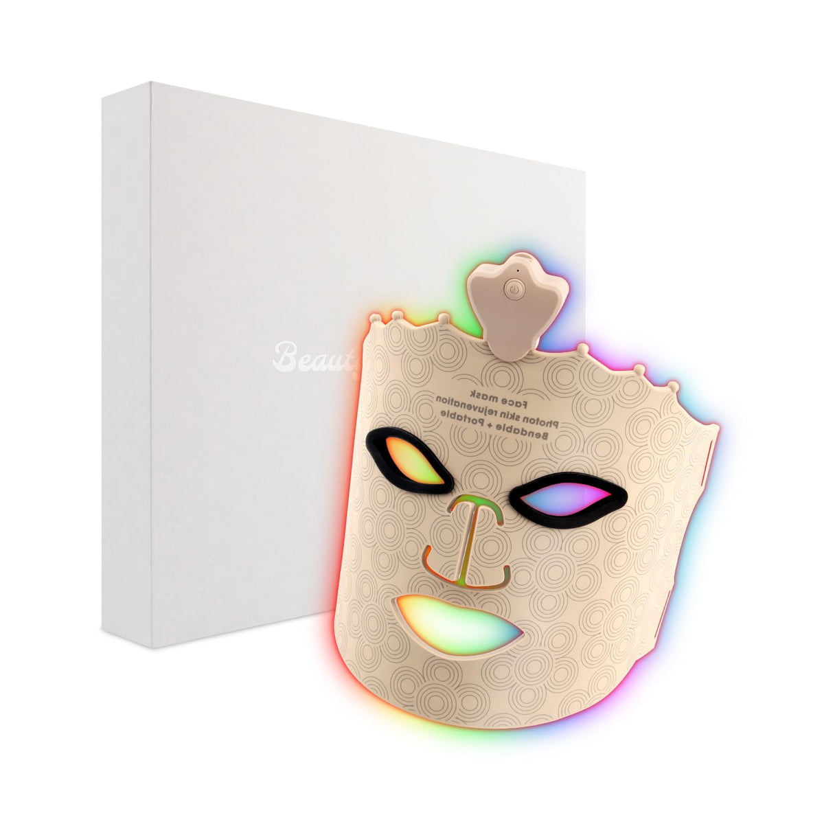 ANGAUSS seven-color LED face mask front view for at-home skin rejuvenation.