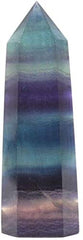 Angelstones rainbow fluorite hex point wand displaying shimmering colors for chakra balance