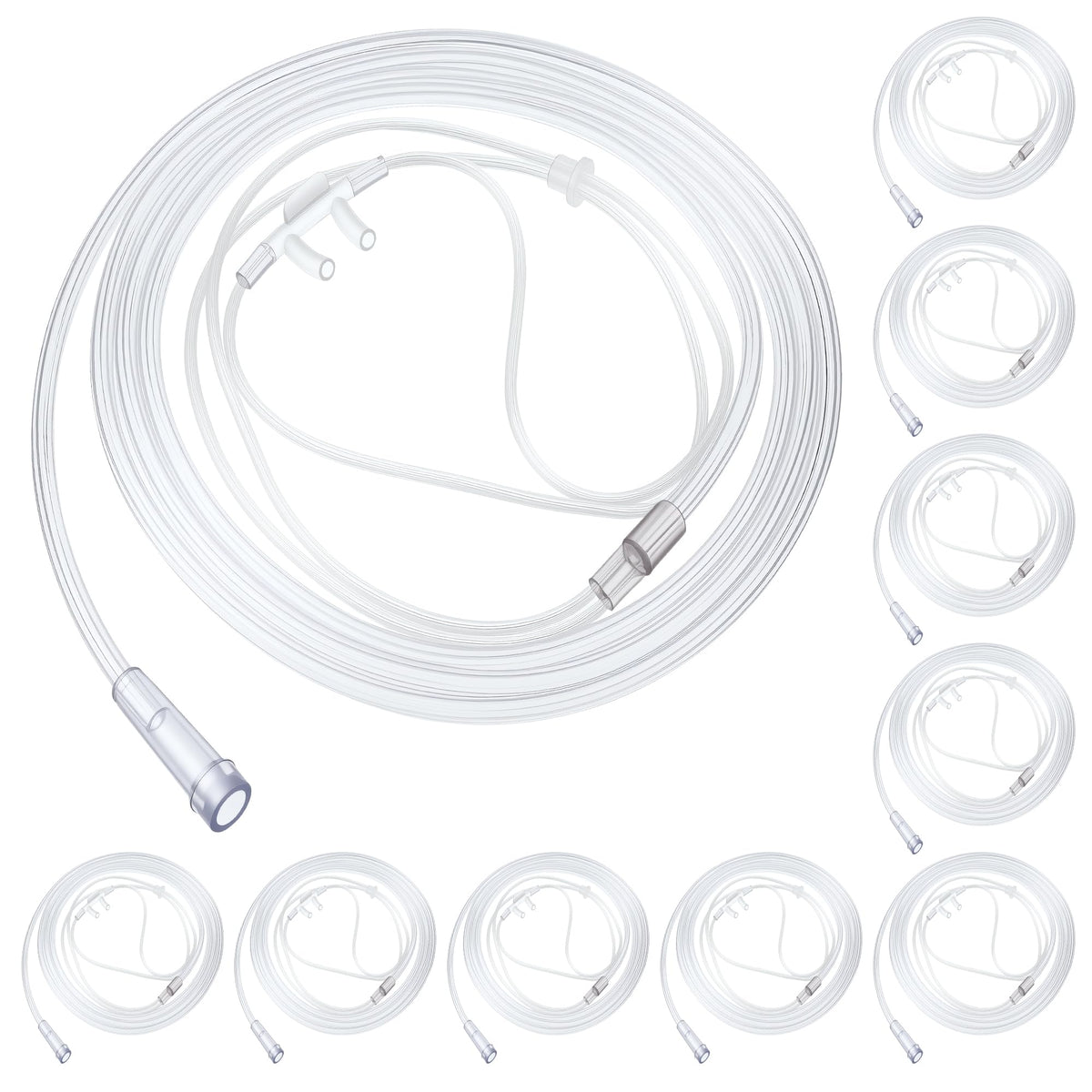 Anglechic 7ft nasal cannula with a soft curved nose piece for comfortable daily use.