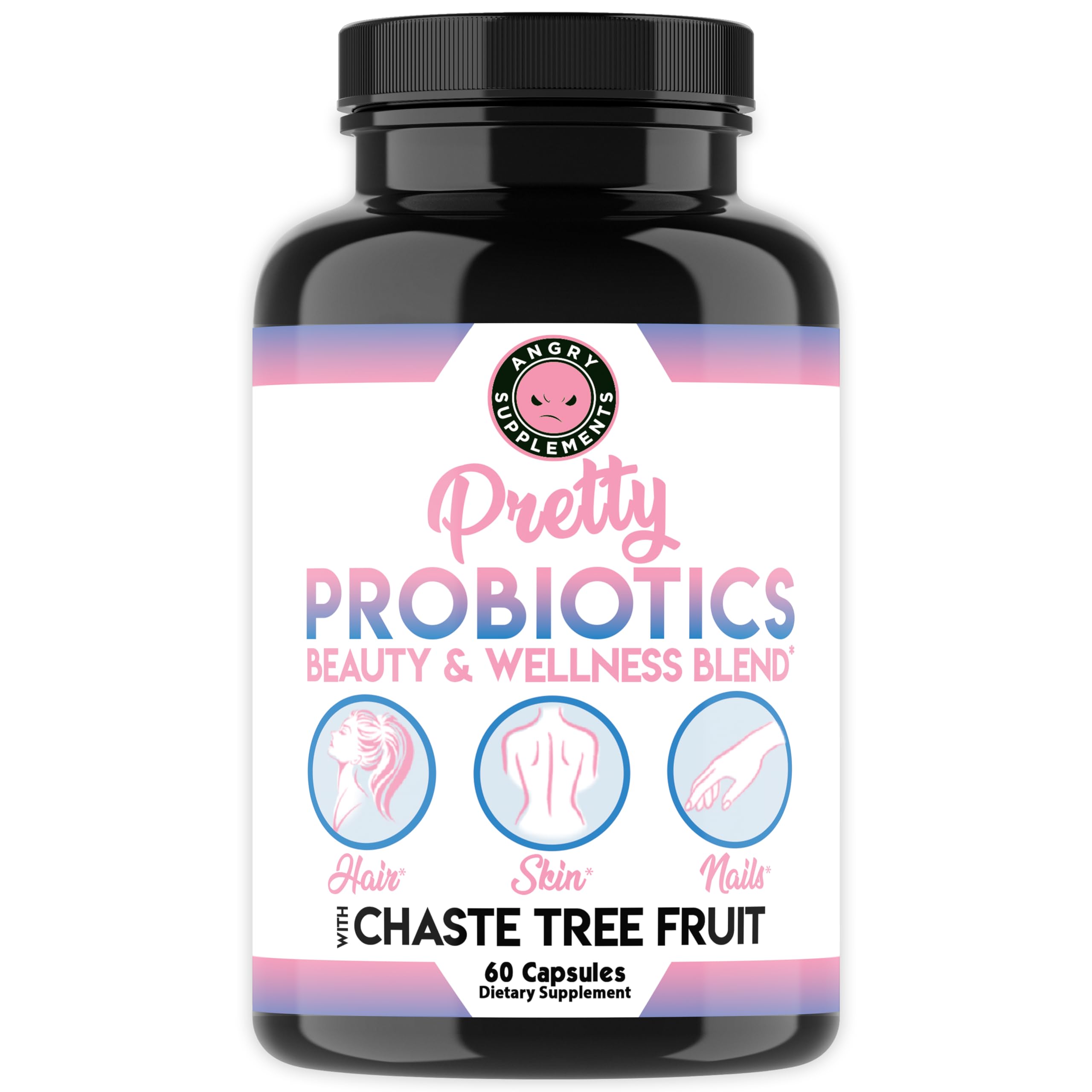 Pretty Probiotics for Women packaging front view signaling USA-made quality and testing.