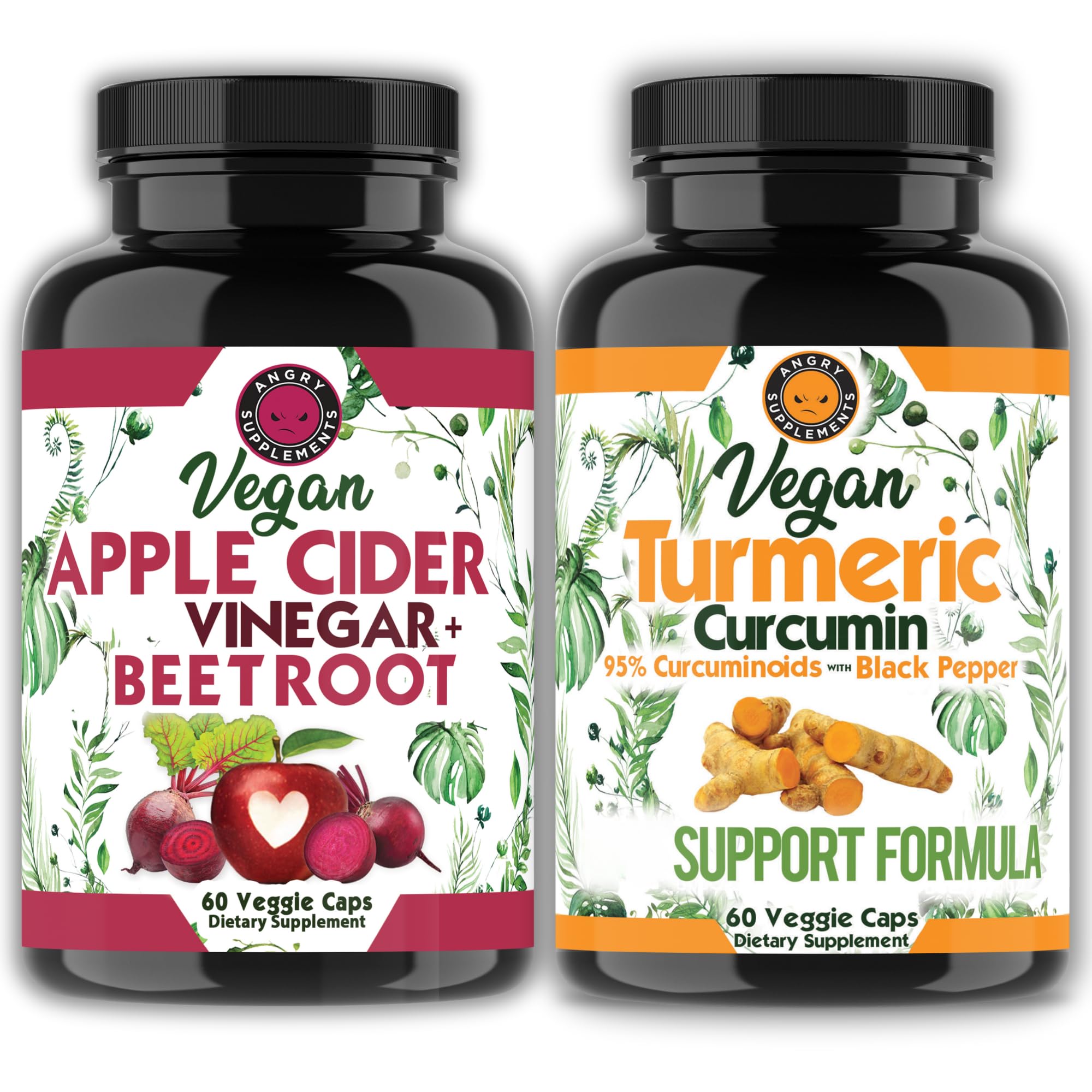 Angry Supplements vegan apple cider vinegar beet root bottle for daily wellness