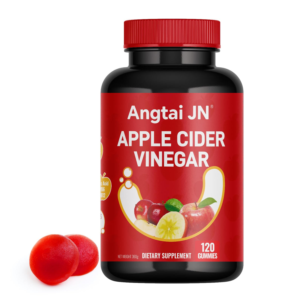 Angtai JN Apple Cider Vinegar Gummies bottle showing a flavorful daily wellness routine