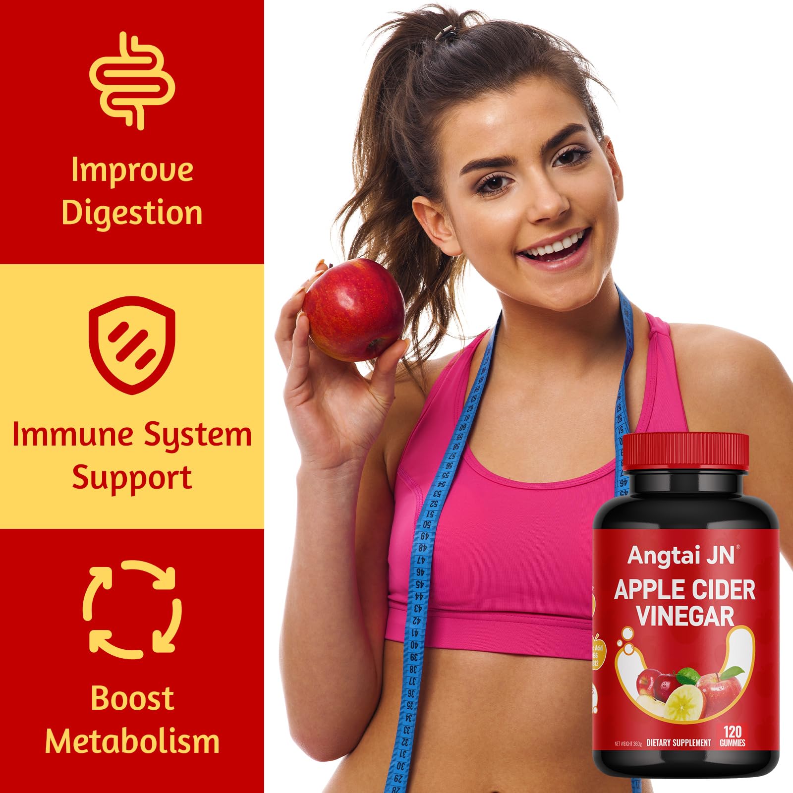 Angtai JN Apple Cider Vinegar Gummies with beetroot and pomegranate highlighting antioxidants