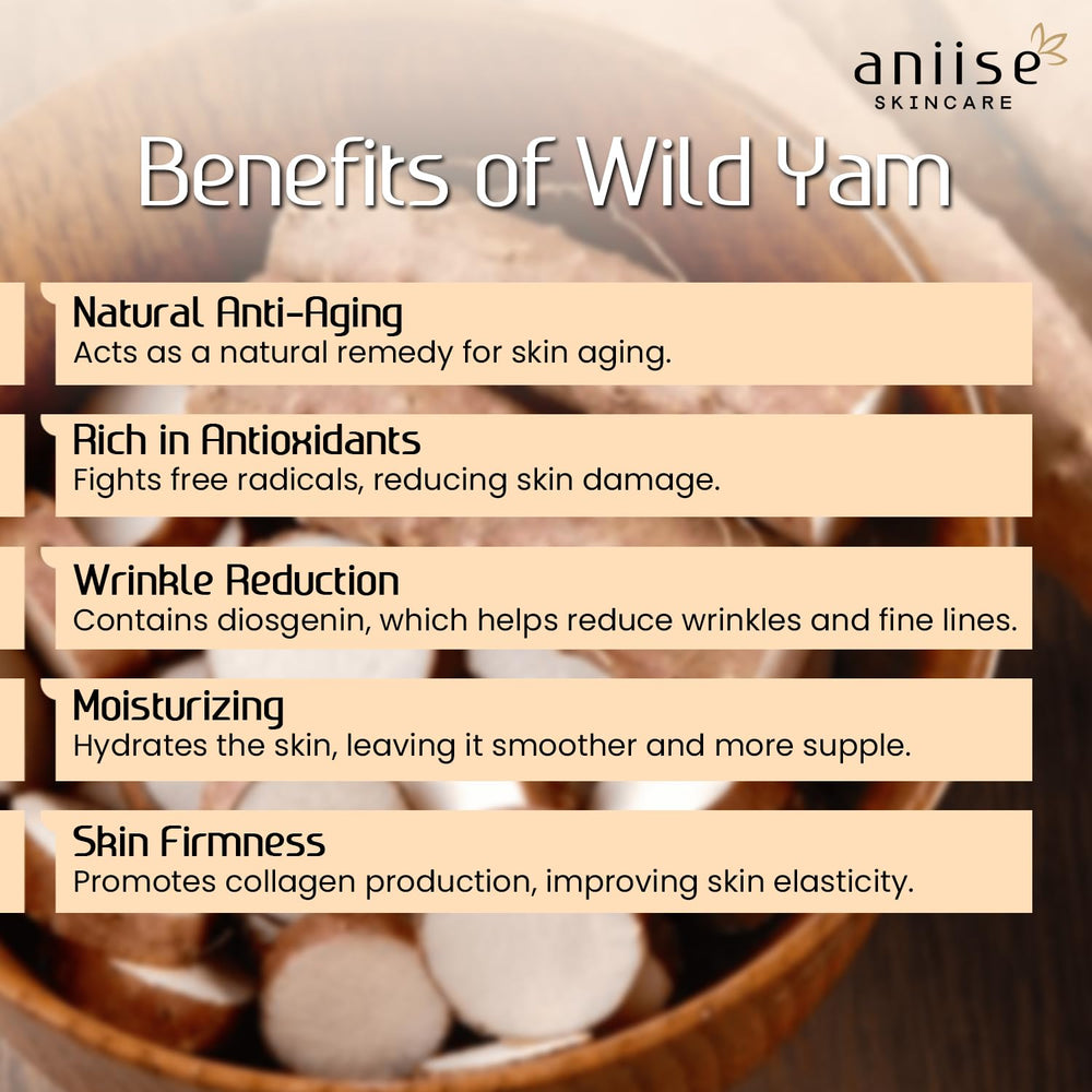 Aniise Wild Yam Eye Cream applied under the eye for hydration.