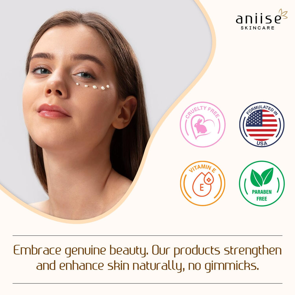 Aniise Wild Yam Eye Cream nighttime routine setup.