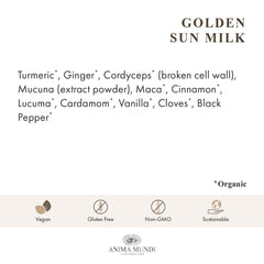 Anima Mundi Apothecary Golden Sun Milk turmeric root detail for warm vitality.