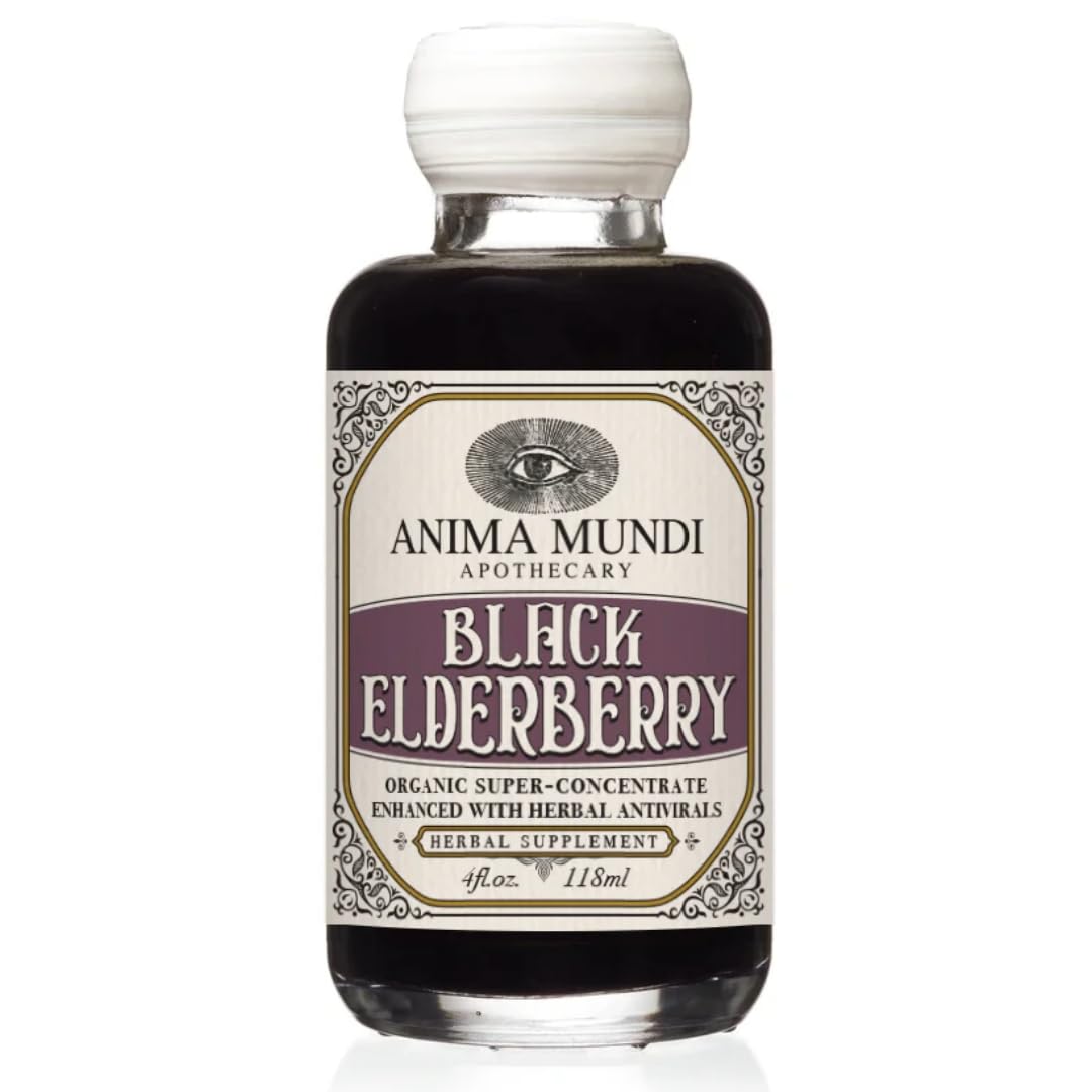 Anima Mundi Black Elderberry Syrup bottle-pour for daily use