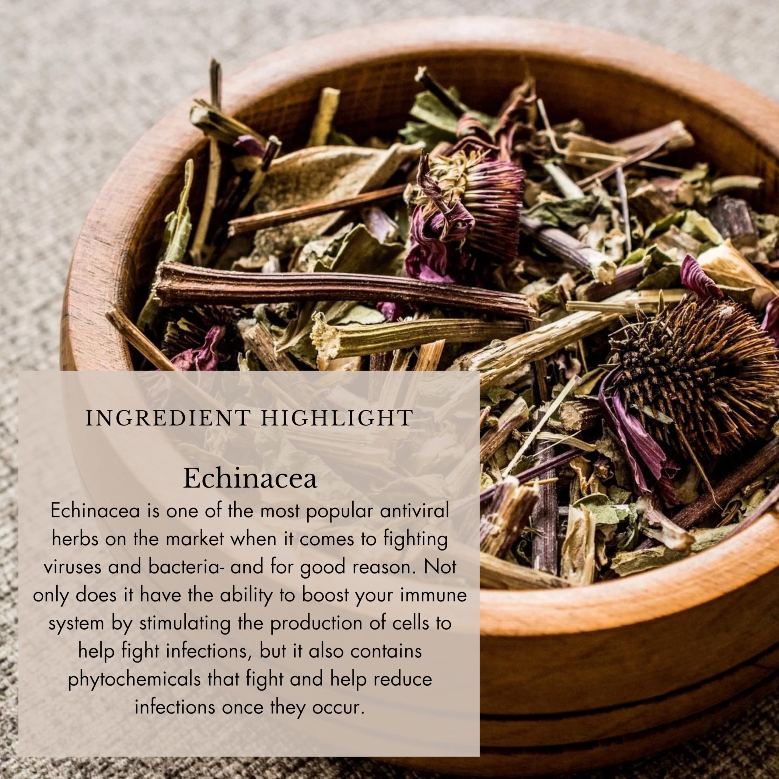 Turmeric root and spices in Anima Mundi Cold's & Flu Tonic for warmth.