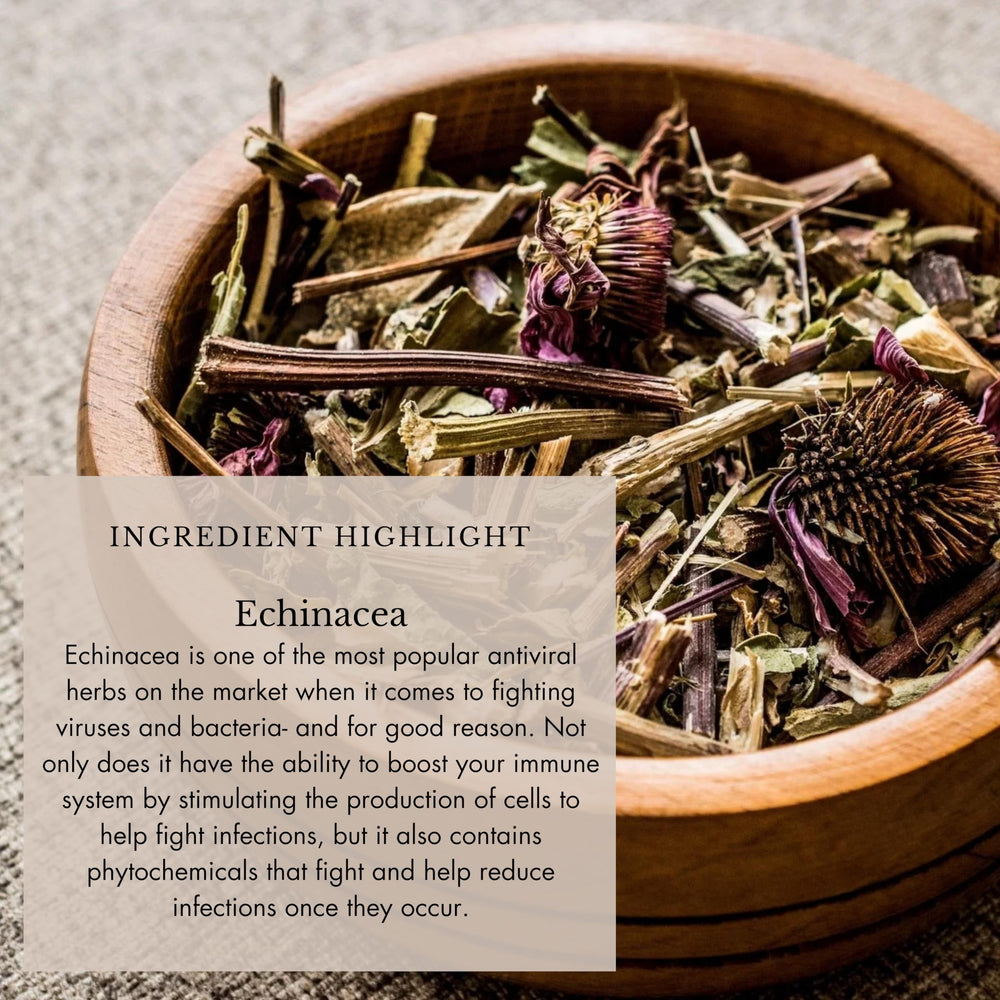 Turmeric root and spices in Anima Mundi Cold's & Flu Tonic for warmth.