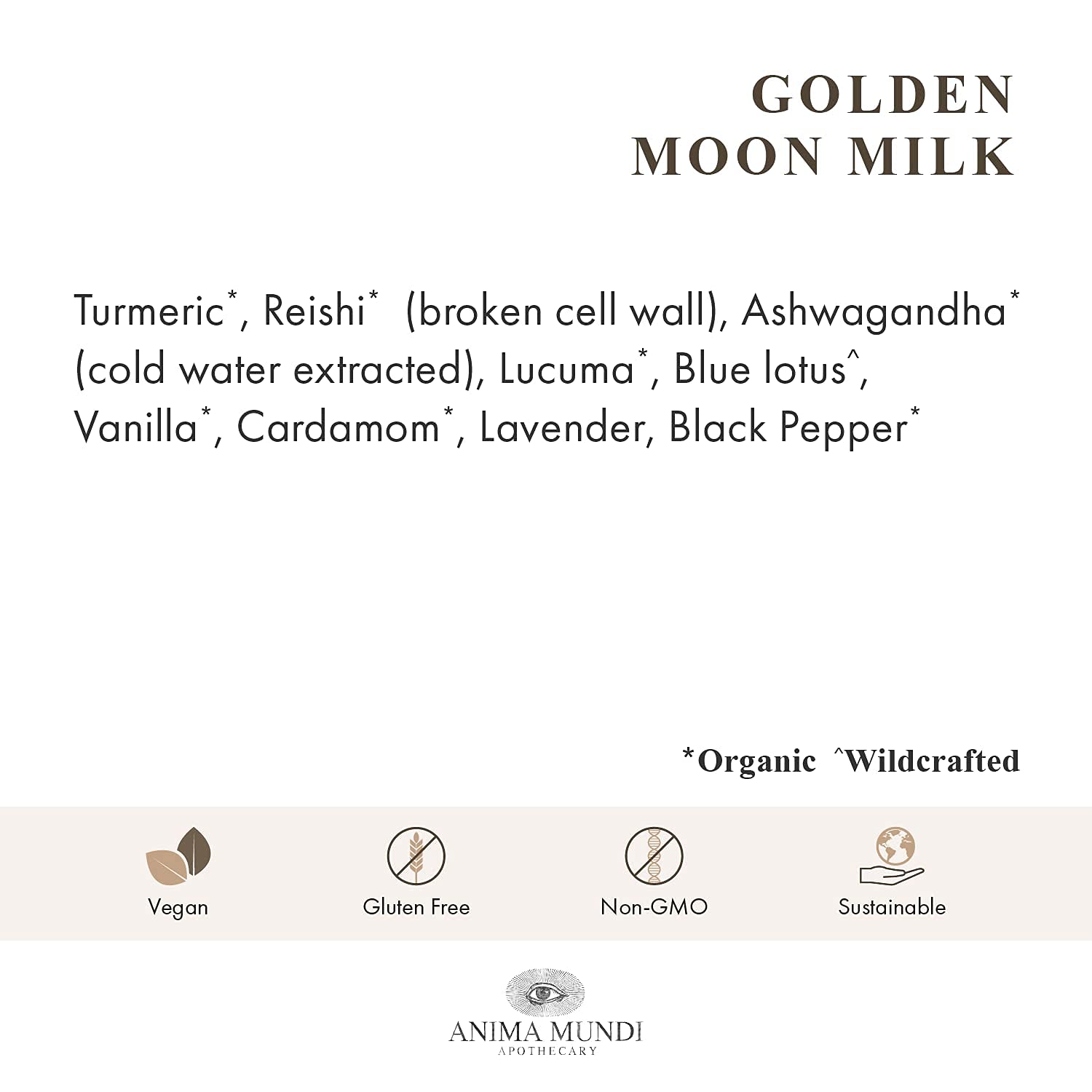 Anima Mundi Golden Moon Milk hot cup ready to sip, cozy mood