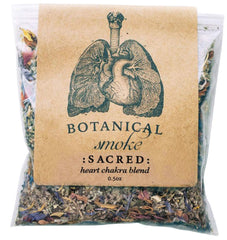 Anima Mundi Sacred Smoke heart chakra bottle enhances ritual ambience with calming botanicals.