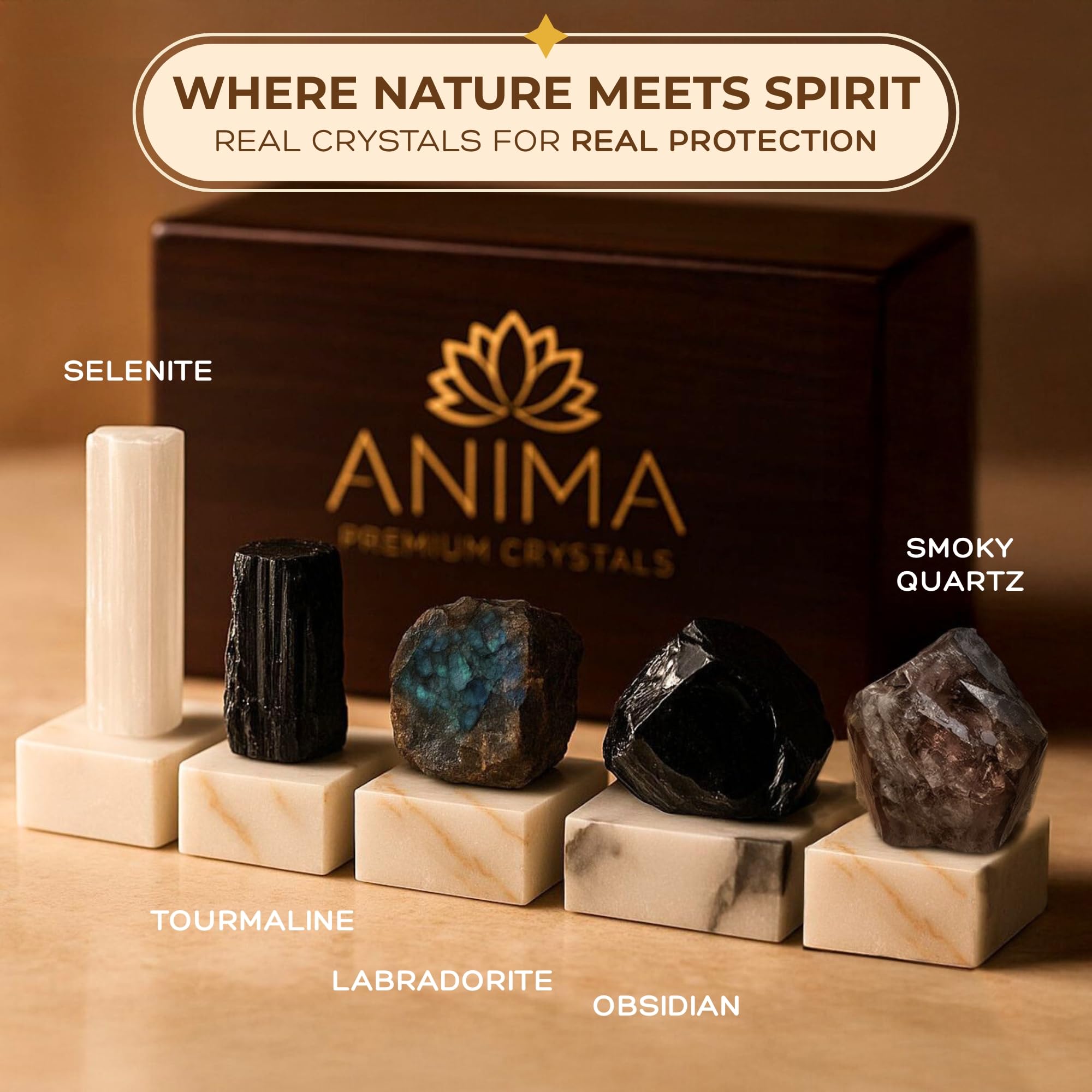 Anima Premium Protection Crystals Tourmaline raw stone for grounding and clarity.