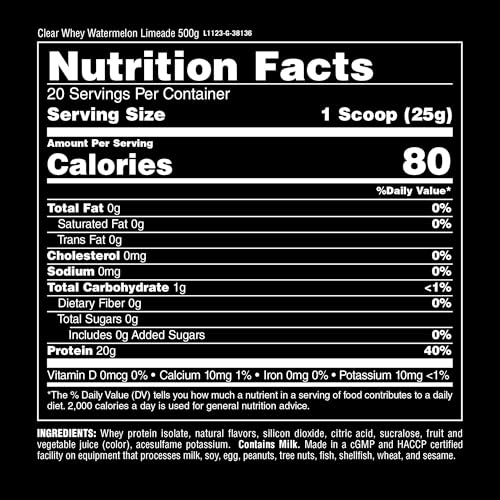 Animal Clear Whey Isolate pour closeup demonstrates smooth mix with water.