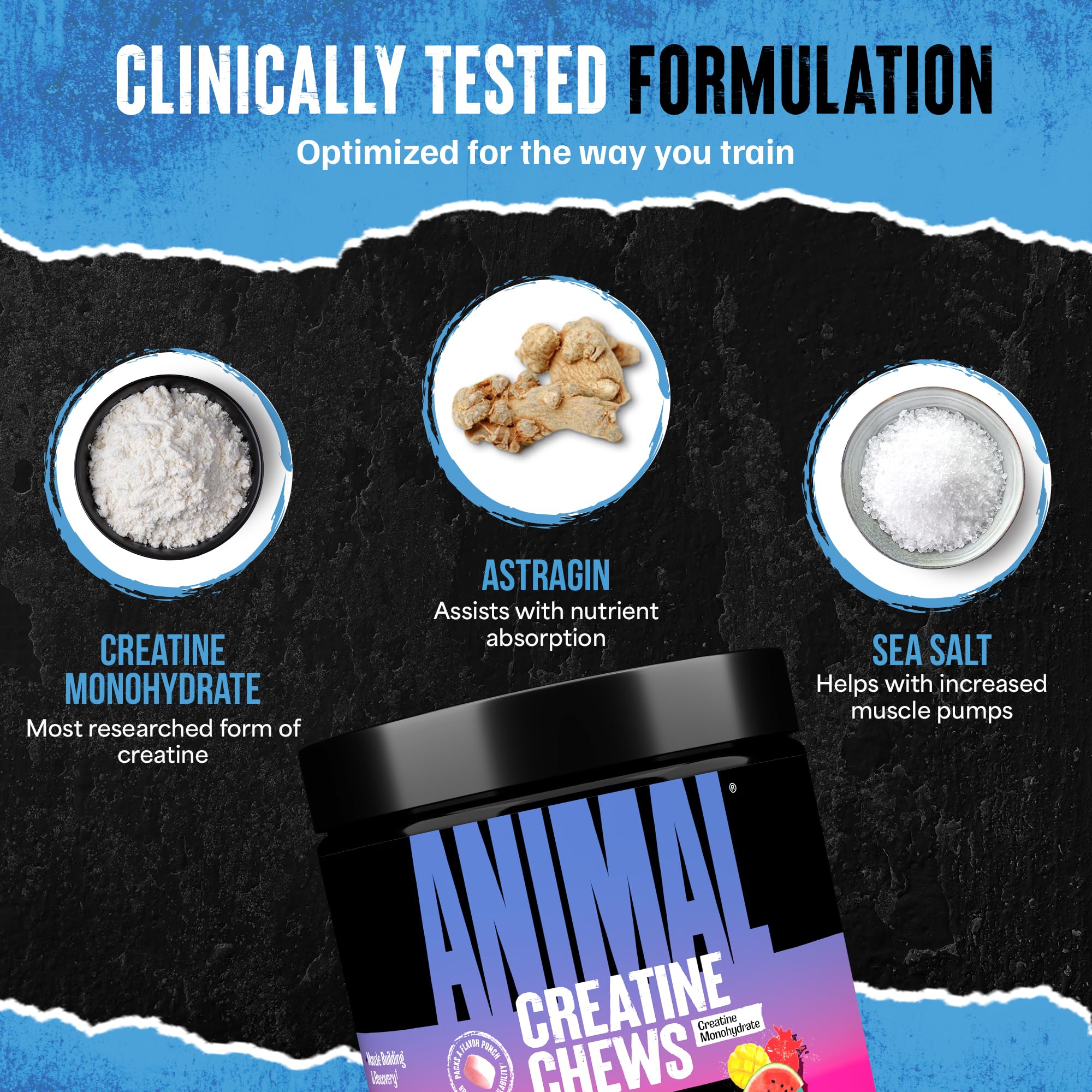 Animal Creatine Chews are suitable for pre- and post-workout routines.