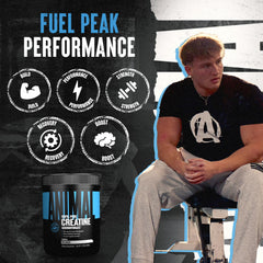 Animal Creatine Monohydrate powder dissolving quickly in water for instant mixing.