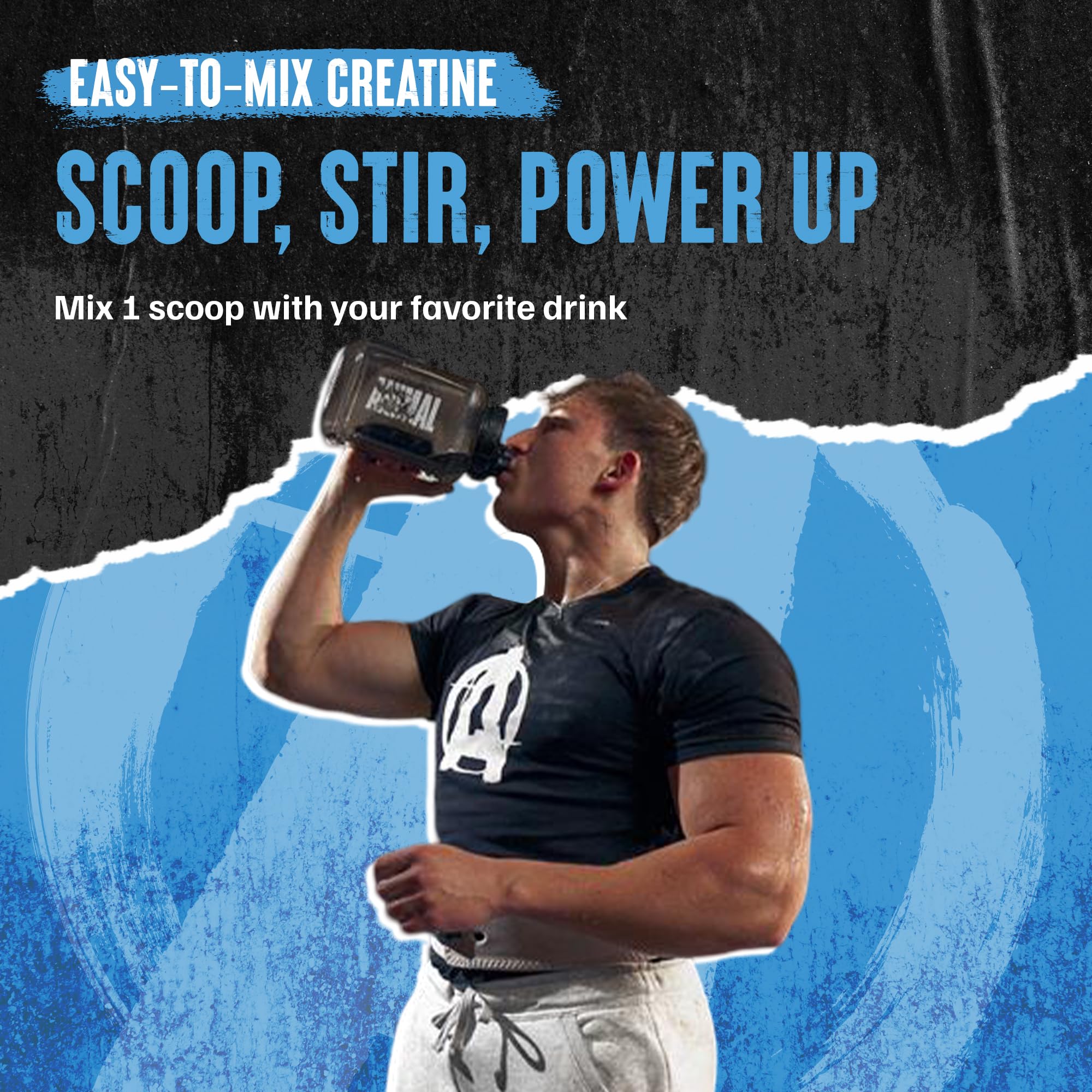 Animal Creatine Monohydrate label highlights GMP-certified quality and purity.