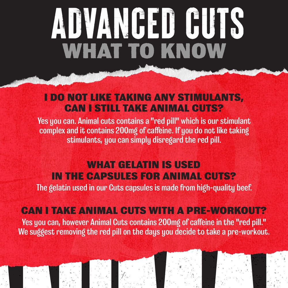 GMP-certified production badge beside Animal Cuts packaging.