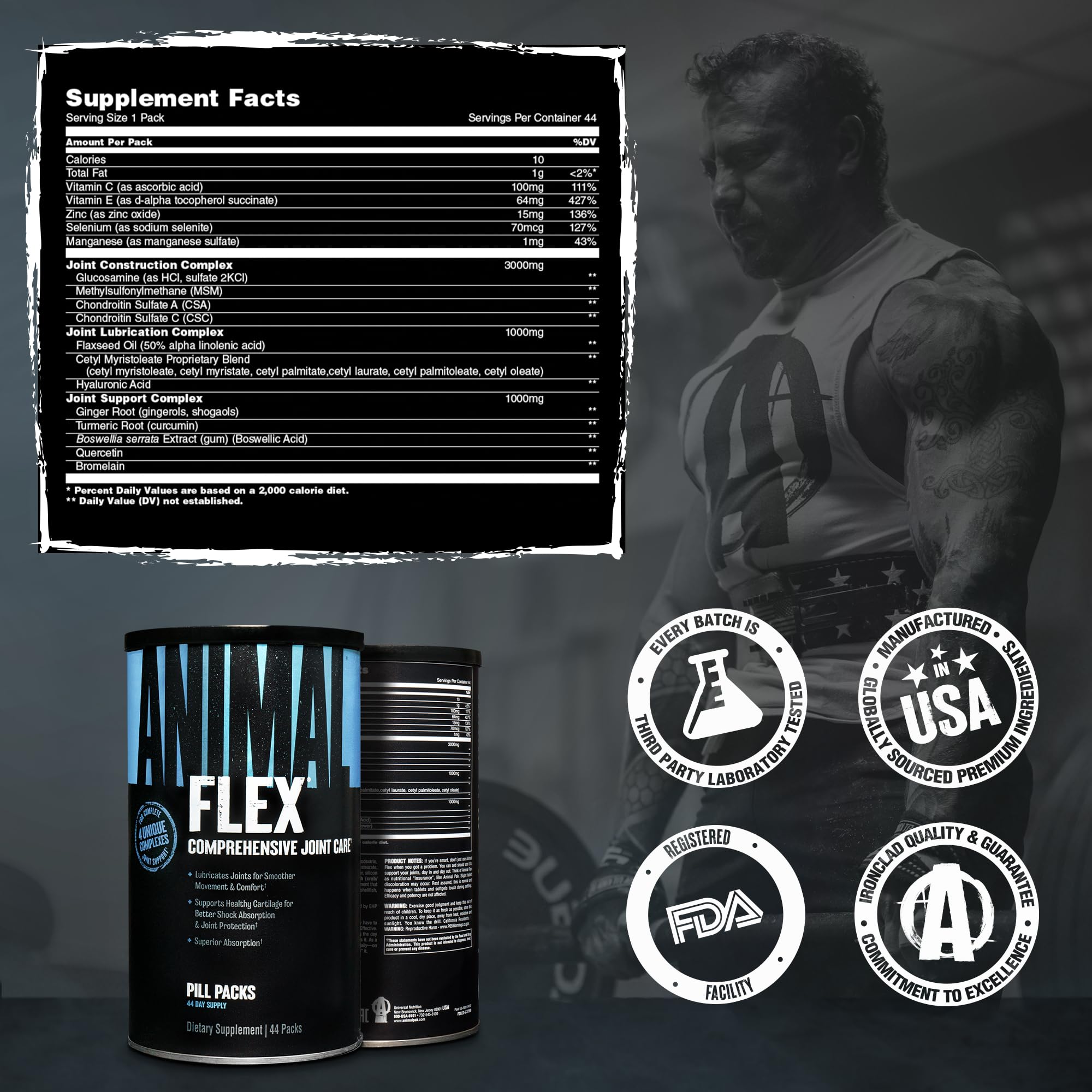 Animal Flex athlete in action suggests performance support
