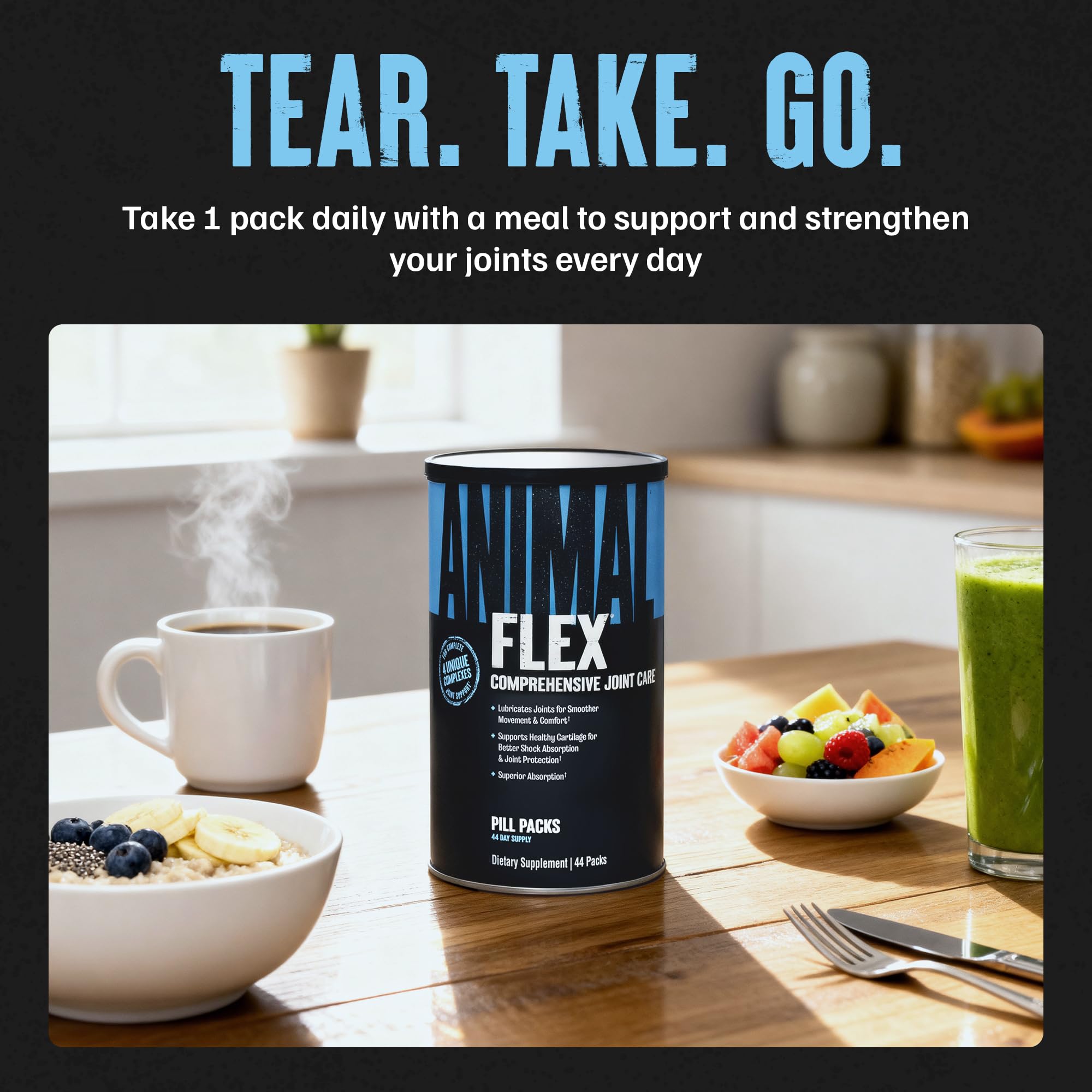 Animal Flex turmeric-ginger blend emphasizes joint health support