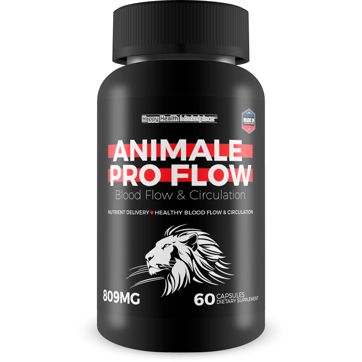 Animale Pro Flow bottle front promotes daily energy for men.