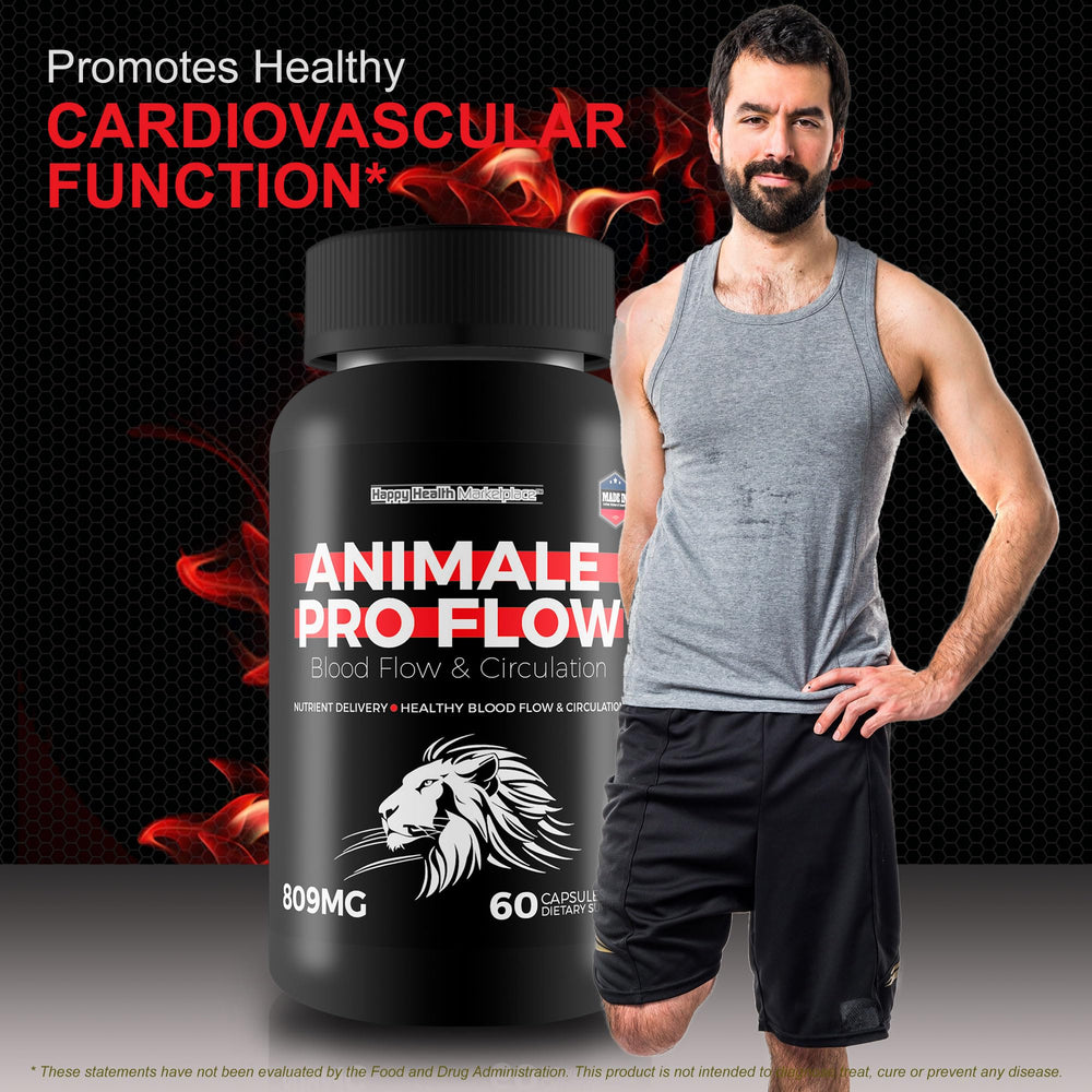 Label close-up on Animale Pro Flow emphasizing USA-made quality.