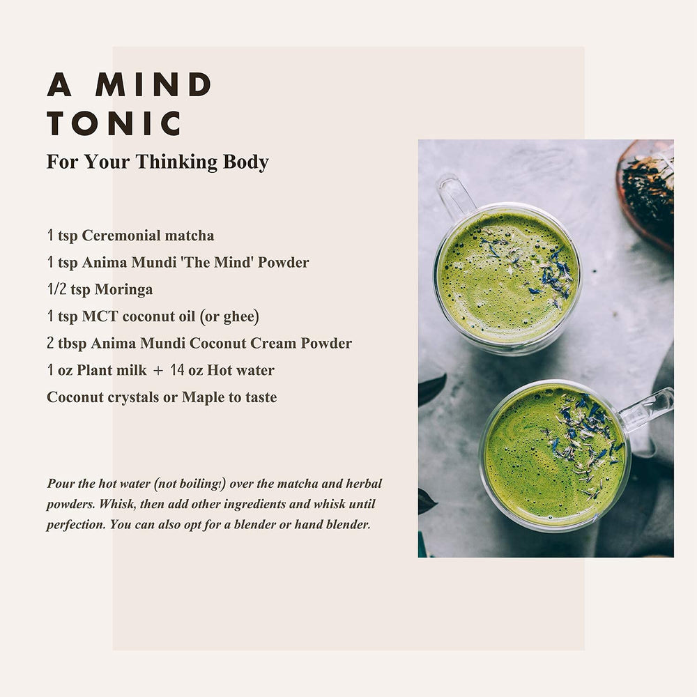 Anima Mundi Mind Energizing Brain Tonic being poured into tea or coffee for a beverage boost