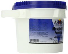 ANIMED MuscleUp Powder bottle and shaker demonstrating easy mixing for steady energy.