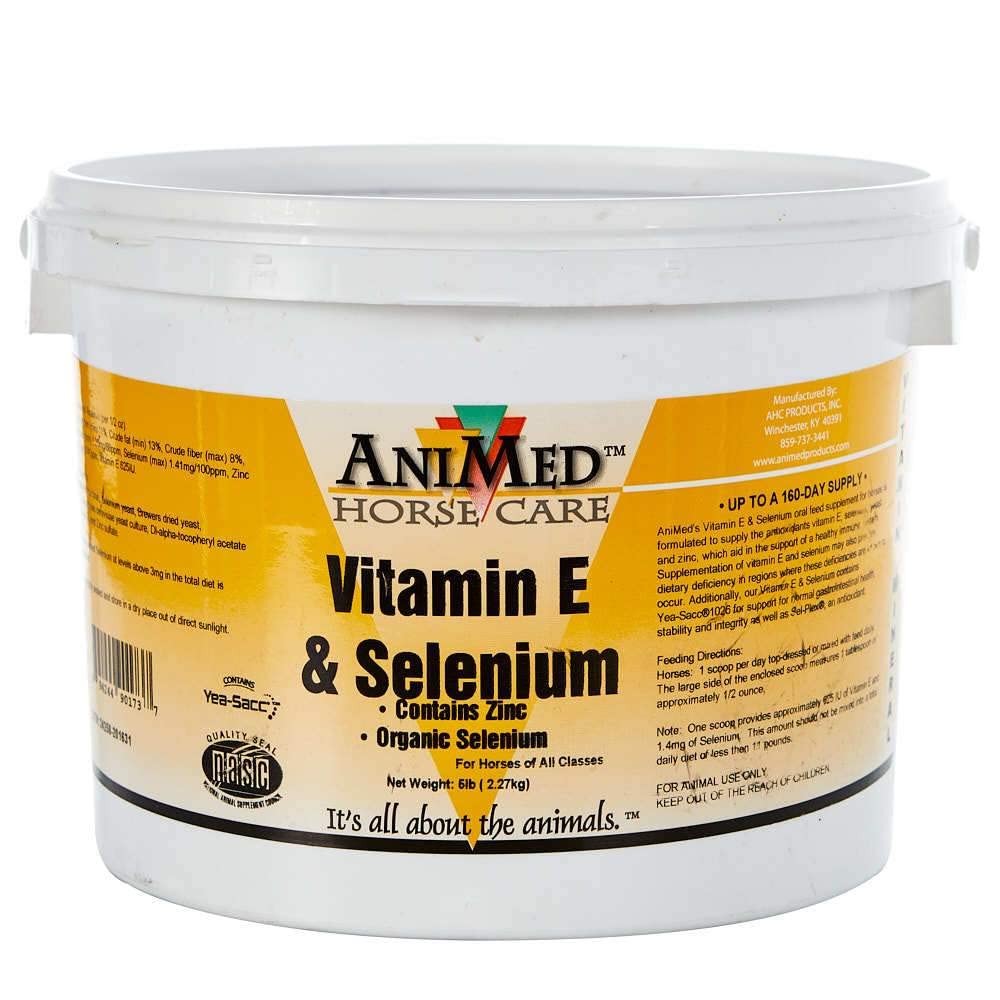 ANIMED Vitamin E and Selenium with Zinc 5 lbs bottle supports overall horse wellness