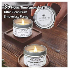 ANJOBIBI premium soy-wax blend candle with steady burn and jasmine notes