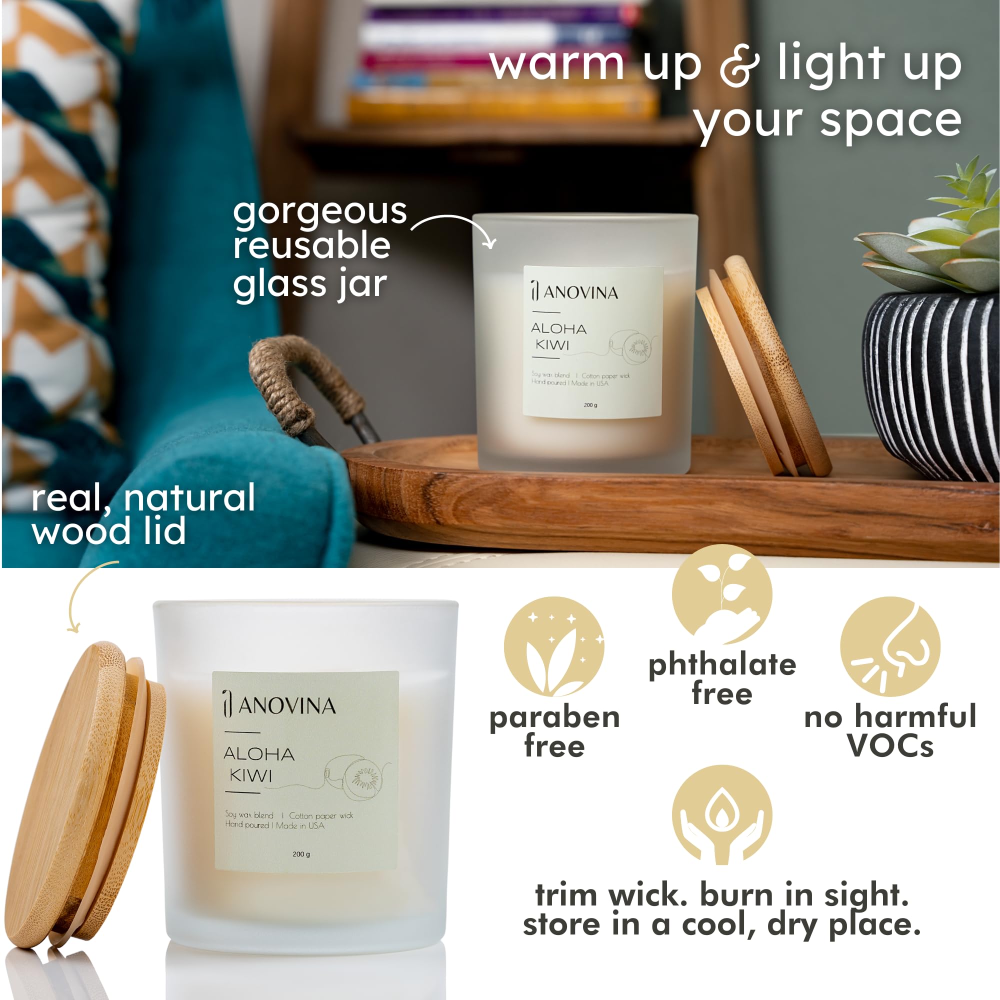 Anovina candle in stylish gift box.