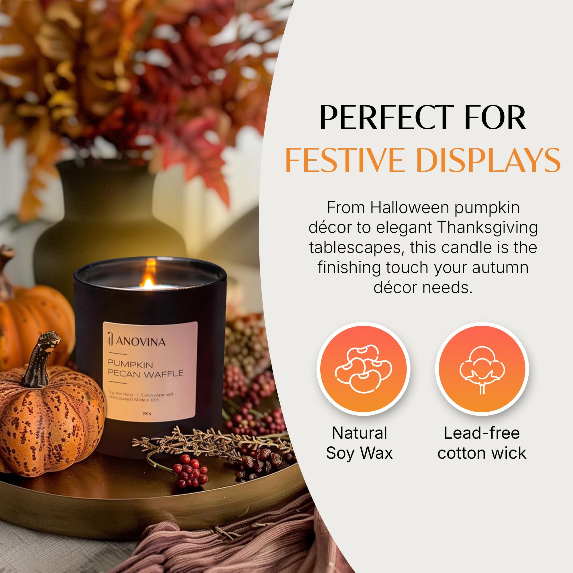 Anovina candle—crisp apple spice for a bright, inviting living room moment.