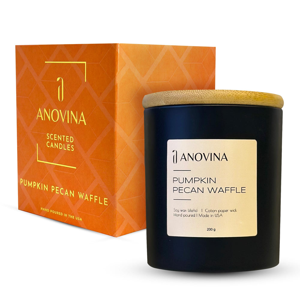Anovina Pumpkin Candle—spiced pumpkin chai aroma fills your space with cozy warmth.