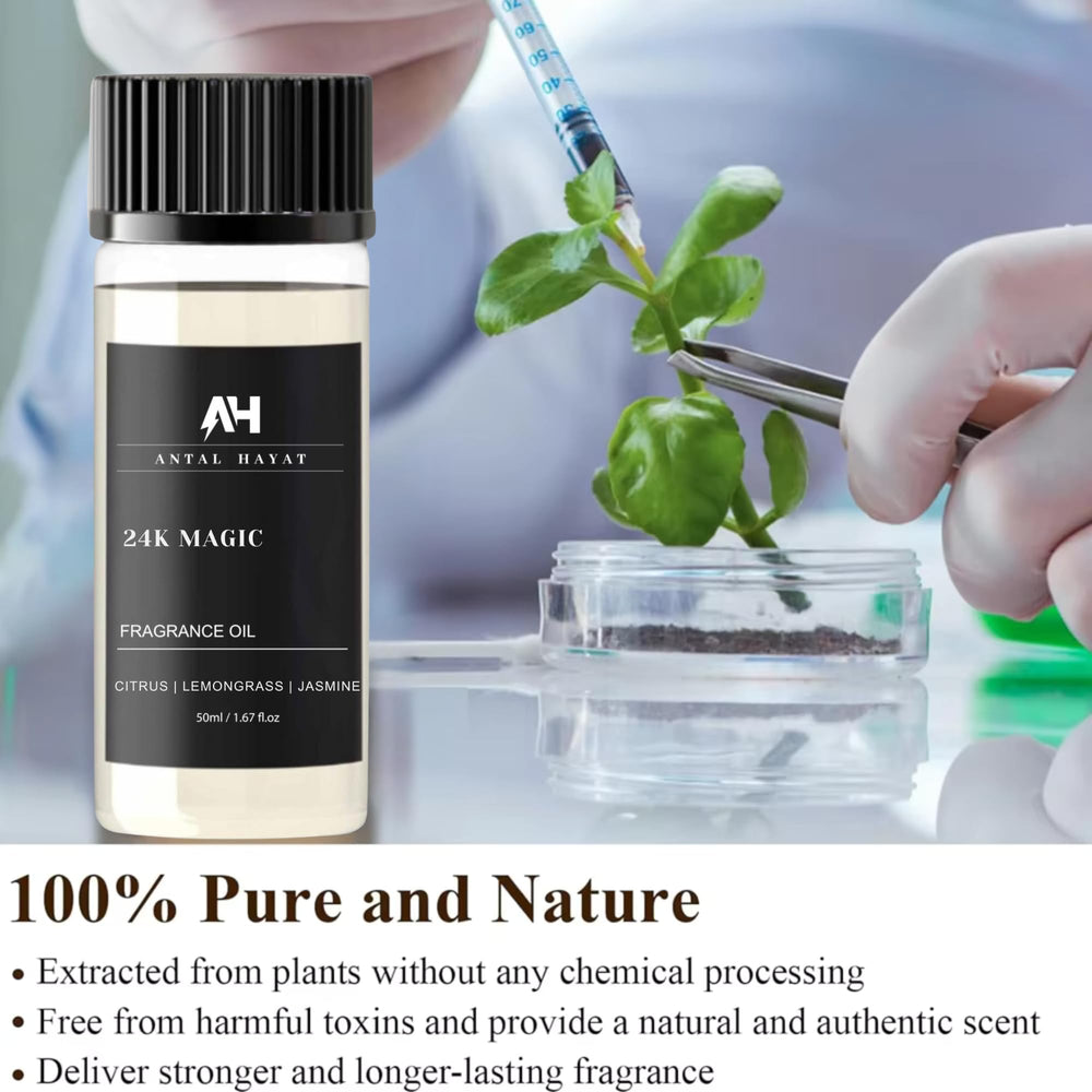 ANTAL HAYAT 24K Magic Diffuser Oil jasmine floral hint enhances calm settings.