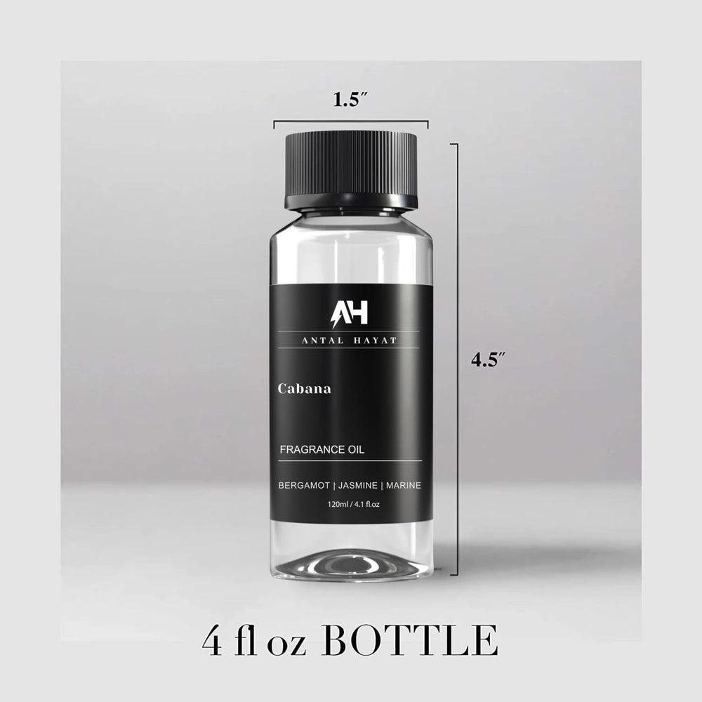 ANTAL HAYAT Cabana diffuser oil amber bottle close-up highlighting premium design.