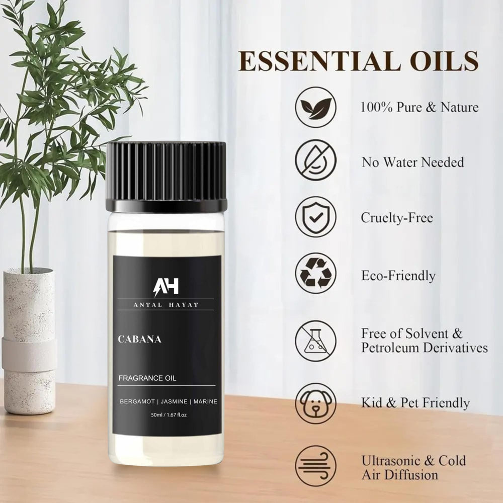ANTAL HAYAT Cabana diffuser oil with jasmine accents for elegant interiors.