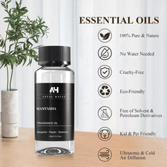 Mantasha diffuser oil close-up shows bergamot and pepper notes for bold ambiance