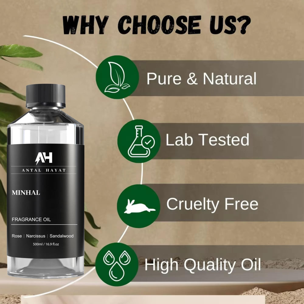 ANTAL HAYAT Minhal diffuser scene with bottle for premium hotel vibe.