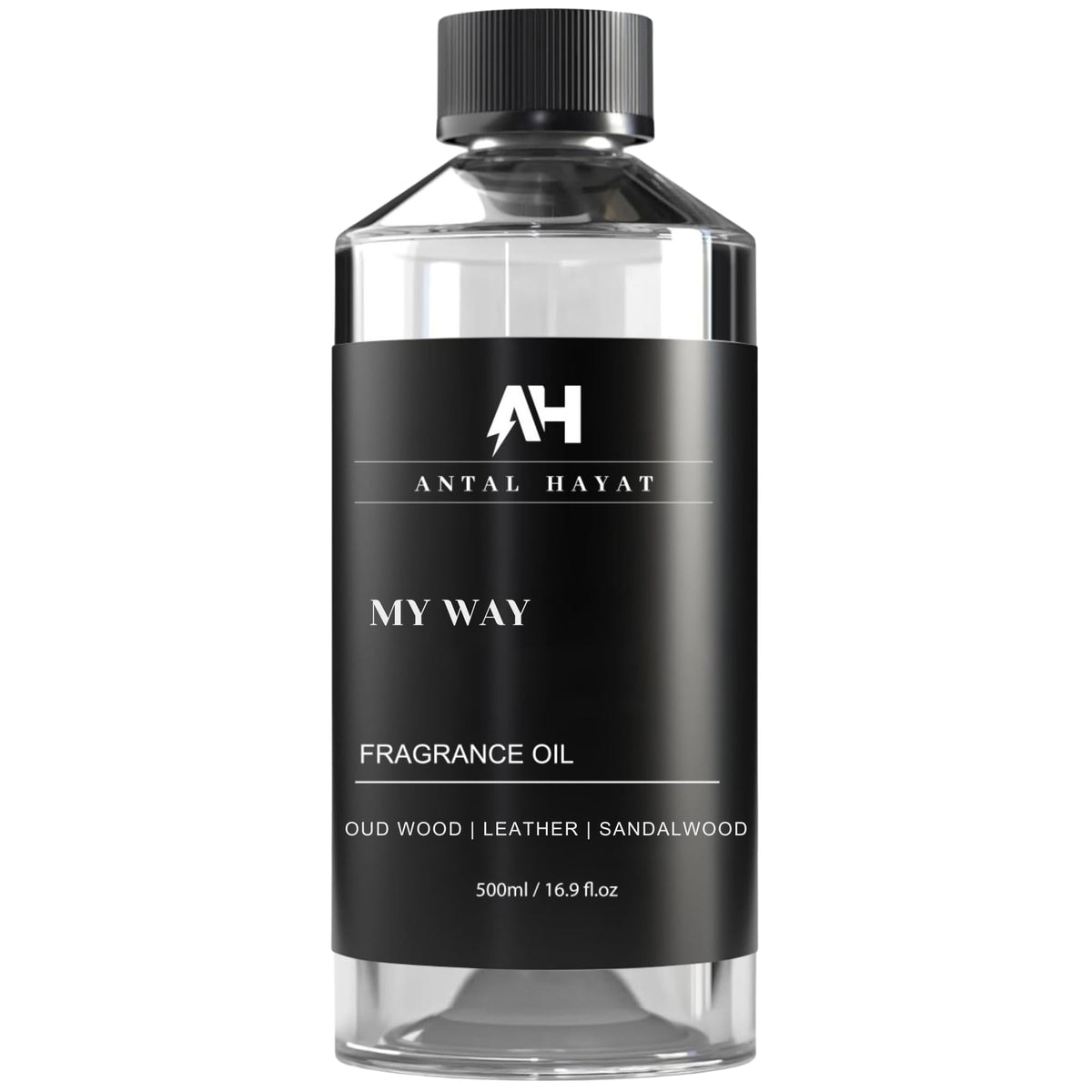 ANTAL HAYAT My Way 500ml bottle pour enriching sandalwood notes for a luxurious entryway scent.