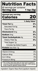 Anthony's Organic Maca label highlights gluten-free and non-GMO quality