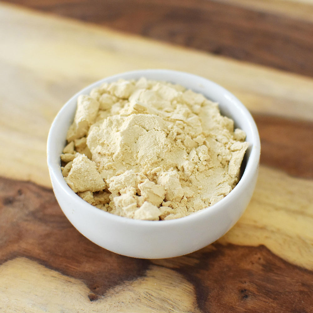 Anthony's Premium Pea Protein ingredient label closeup, batch tested gluten free.
