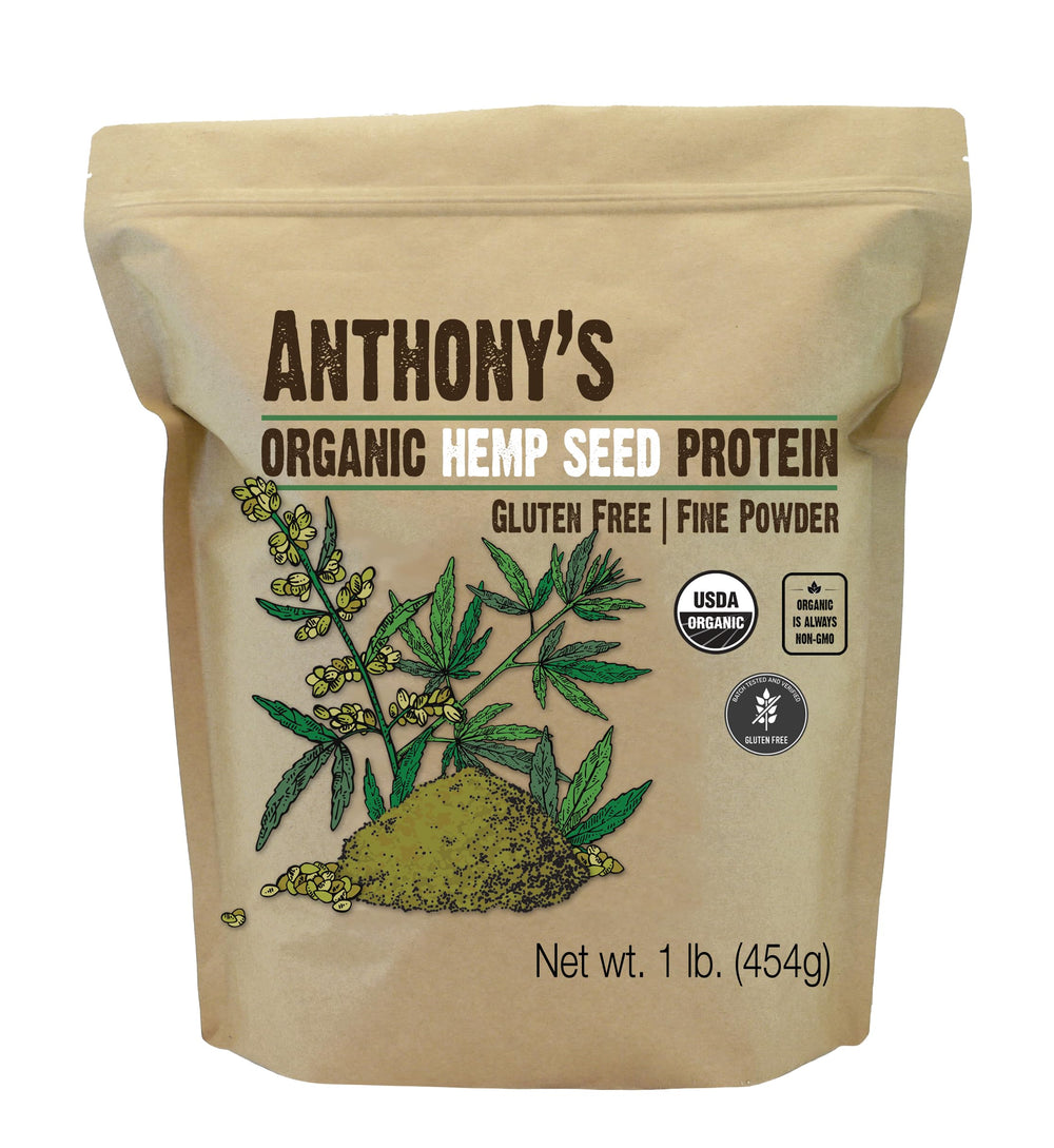 Anthony's proteina de cáñamo en envase de 1 lb para uso diario