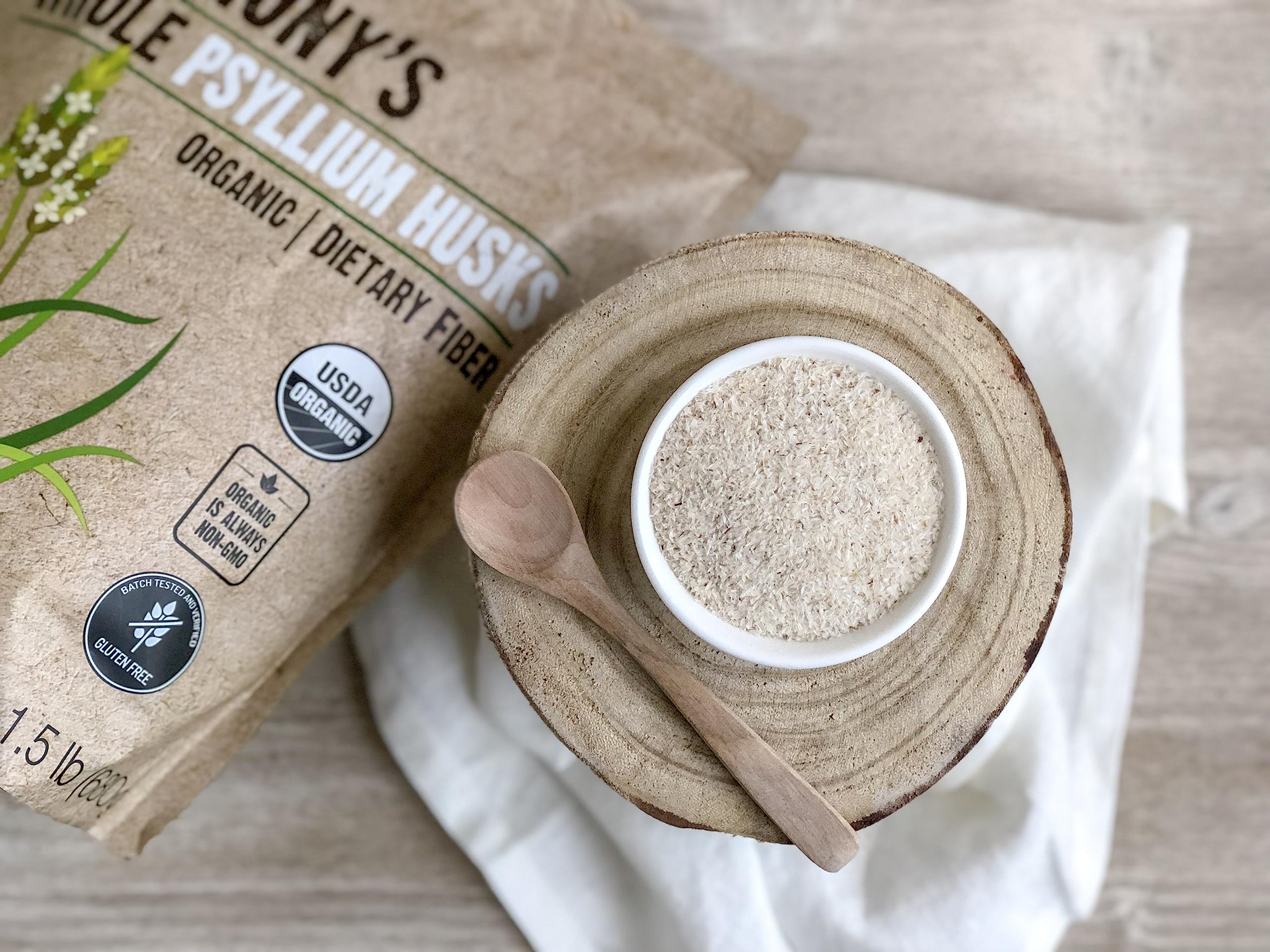 Anthony's psyllium husks package ready for keto-friendly fiber addition.
