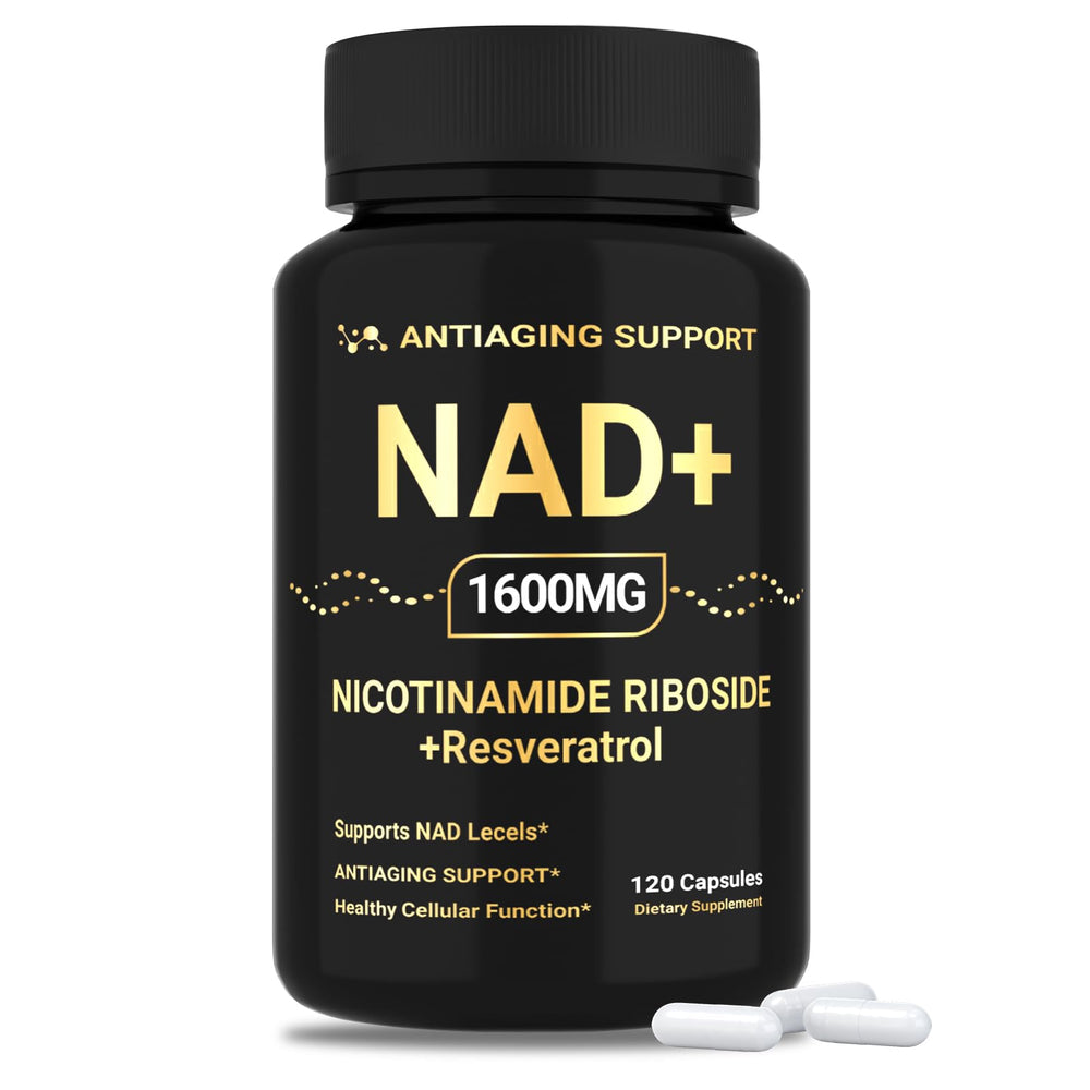 ANTIAGING SUPPORT NAD supplement bottle for daily energy and vitality.